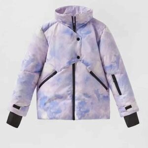 Zara Kids Purple Tye Die Winter Ski Jacket Thumb Hole Sleeve Size 9
